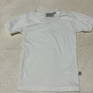 Wheat 4 white cotton short sleeve 💯 cotton t shirt worn once like new euc